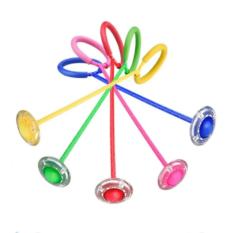 

Kids Jumping Ball Rotates Foot Children Flash Ball Ropes Sports Swing Ball Outdoor Fun Foot Force Ankle Skip Bouncing Sports Toy