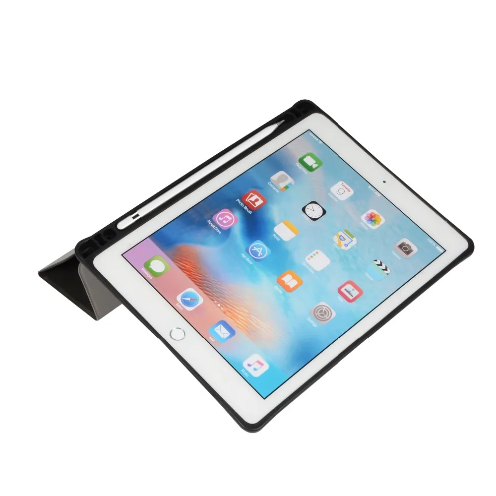 Stylish phone case for iPad 2018 Air air2 Ultra-thin Opvouwbare stand cover pen holder car sleep wake-up cover for iPad 2017 9.7 Stylish phone case for iPad 2018 Air air2 Ultra-thin Opvouwbare stand cover pen holder car sleep wake-up cover for iPad 2017 9.7