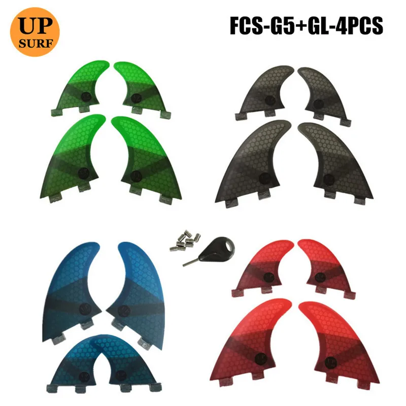 

Upsurf Surfboard FCS Fins G5+GL with key Honeycomb Fibre Surfboard Fin in Surfing FCS 4 in Per Set