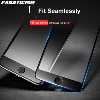 

Fanaticism 3D Curved Edge 4D COLD CARVING Full Cover Tempered Glass Film Screen Protector For iphone X XR XS Max 6 6s 7 8 Plus