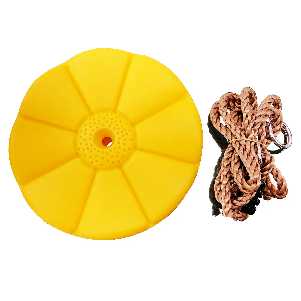 Желтый диск качели с нейлоновой веревкой аксессуары качелей