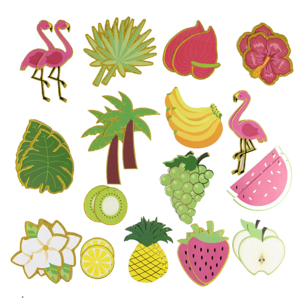 

Sunbeauty DIY Flamingo Letter Banner Summer Banner Flamingo and Pineapple Party Favors Hawaiian Party Decorations
