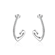 Новые оригинальные 925 безукоризненные Серебрянные серьги с фианитами с буквой «J», серебряные серьги-гвоздики для Для женщин модные Серебряные ювелирные изделия Рождественский подарок