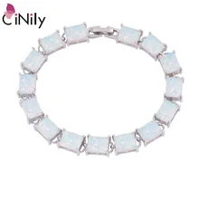 CiNily синий и белый огненный опал камень широкая цепь браслеты и браслет посеребренные богемные Бохо летние роскошные большие ювелирные изделия для женщин