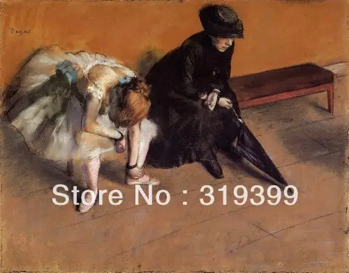 

100% handmade Oil Painting Reproduction on linen canvas,Waiting by edgar degas,Free Shipping via FeDex,Museum quality paintings