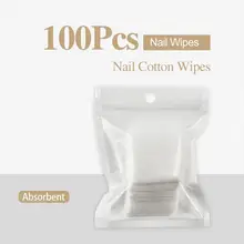 100 шт./упак. ногтей хлопчатобумажные салфетки УФ гель-лаки для ногтей Советы Гель лак для ногтей для чистки ногтей что-нибудь вкусненькое Бумага коврик для чистки ногтей Маникюрный Инструмент