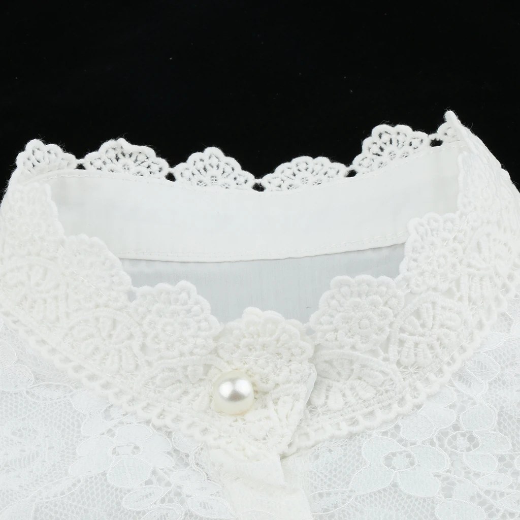 Women?s Fashion Fake Flower Lace Collar Bib Cotton Removable False Half Blouse Neckwear