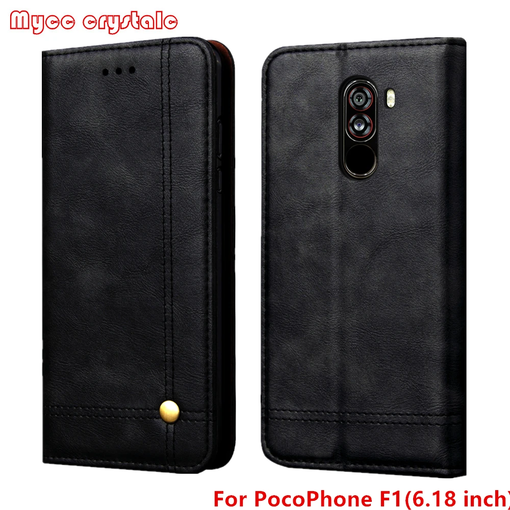 Винтажный чехол для Xiaomi PocoPhone F1 6 18 &quot кожаный книжка с подставкой Poco кошелек в