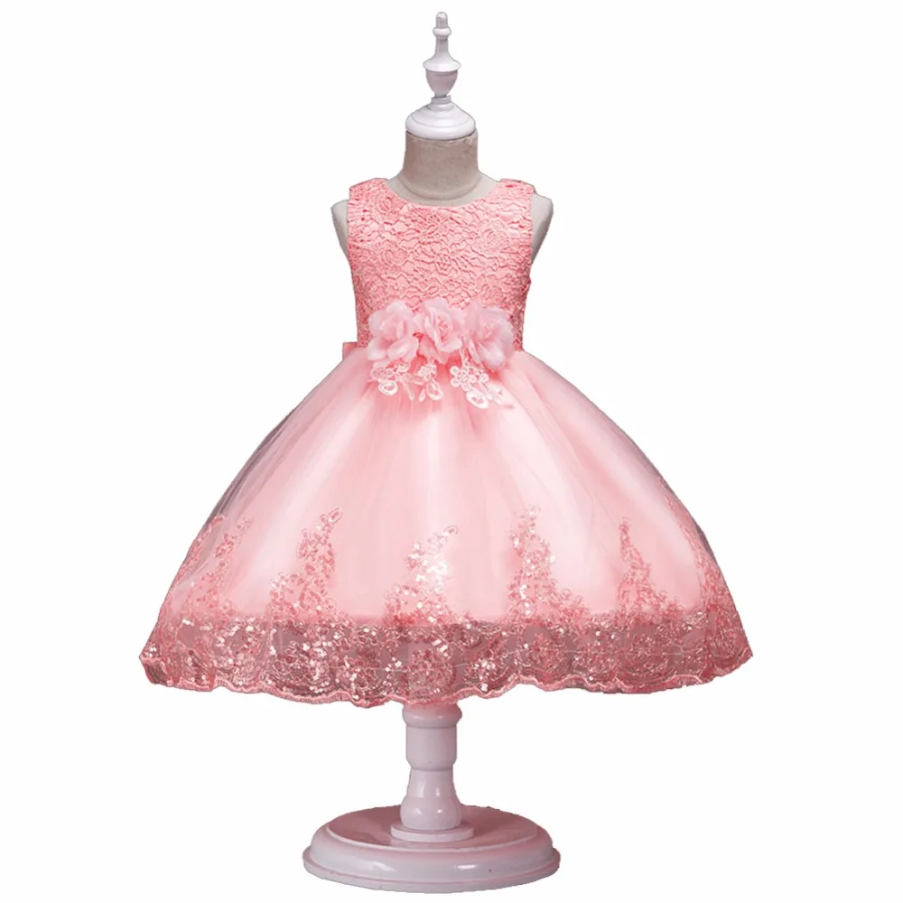 Challeng Enfant en Bas /âGe Enfants B/éB/é Filles V/êTements Broderie Denim Party Pageant Robe De Princesse