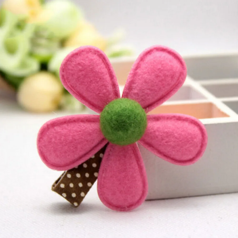 5 Colors Children Hairpins Girl Hairclip Mini Cloth Flower Hair Clip