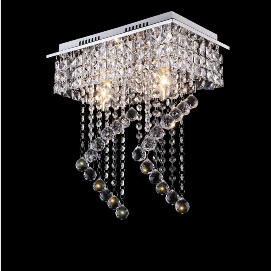 

HOT Selling K9 crystal Ceiling Lights stainless steel led lamps One/Two led Ceiling lamp E14 led lustre lighting Ceiling lamps