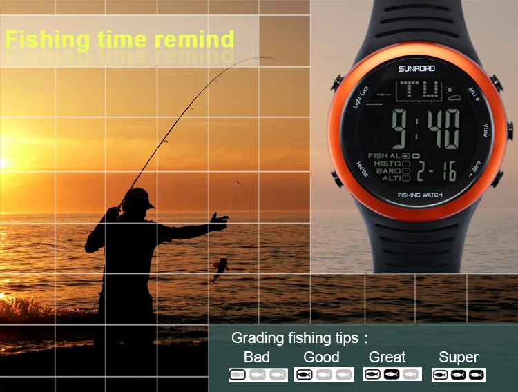 Sunroad fishing barometer watch FR720 single description photo 04