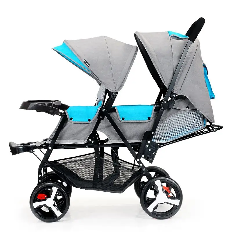 Двойная коляска для близнецов, детская коляска, легкая, складная, для путешествий, для двух малышей, двойная коляска для детей 1 м~ 4 лет, для близнецов - Цвет: D4