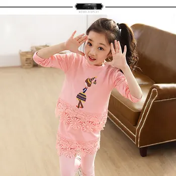

Baby girl Clothing Sets New fashion Summer full sleeve Clothes cartoon Sweatshirts hoodie+pants infant birthday Clothes Sets