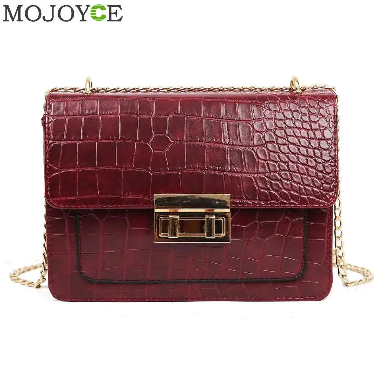 

Stone Pattern Crossbody Bags For Women 2019 Fashion Small Solid Colors Shoulder Bag Retro Chain Flap Female Handbags and Purses