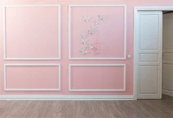 

Laeacco Brief Chic Pink Wall Interior Scene Portrait Photography Backgrounds Customized Photographic Backdrops For Photo Studio
