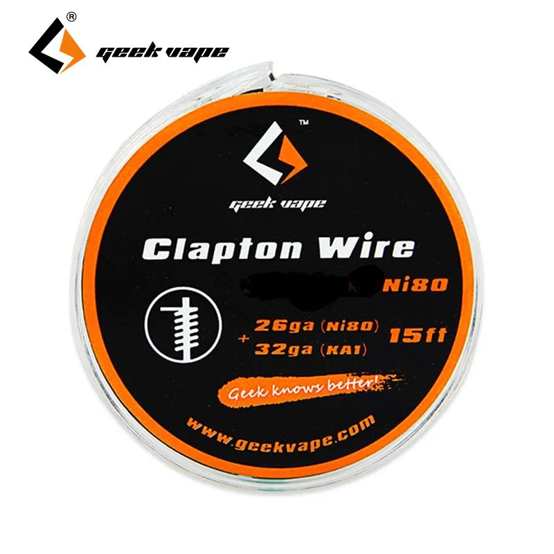 Оригинал 5 м GeekVape проволока Clapton DIY KA1 лента провода 26GA/Ni80/28GA/32GA DIY катушка провода для E-cig RDA/RTA/RDTA DIY здания