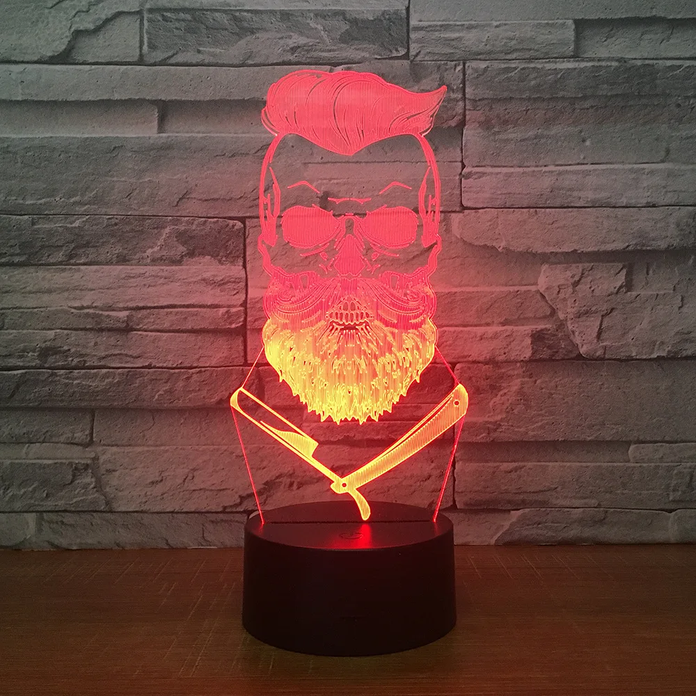 

3d 7-color night light atmosphere led desk lamp Christmas creative product plug-in touch 2292