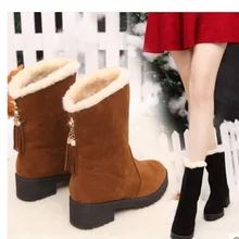 Зимние женские сапоги; сапоги до середины икры; высокие водонепроницаемые женские зимние сапоги; женская плюшевая стелька; botas mujer invierno