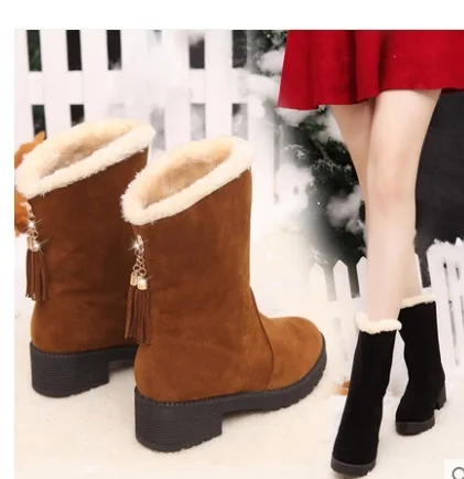

2018Winter Women Boots Mid-Calf Down Boots High Bota Waterproof Ladies Snow Winter Shoes Woman Plush Insole Botas Mujer Invierno