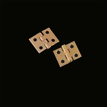 

20pcs Brass Plated Mini Hinge Small Decorative Jewelry Wooden Box Cabinet Door Hinges with Nails Furniture Accessories 8mm*10mm
