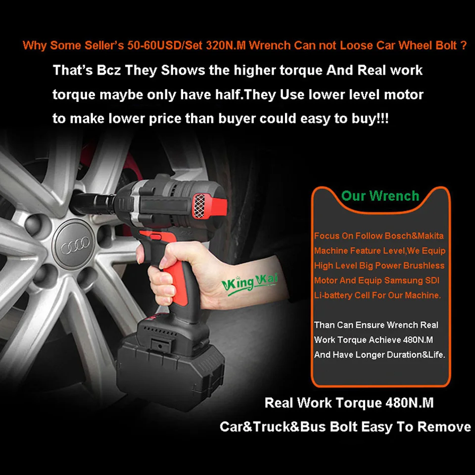 480NM Electric Cordless Lithium Battery Brushless Motor Impact Wrench-0 (2)