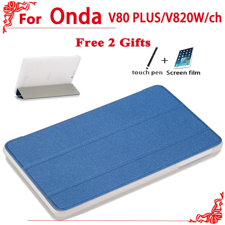 

High quality Pu Leather Case for onda V80 plus v820w Double system,for Onda V820W ch case cover + free 2 gifts