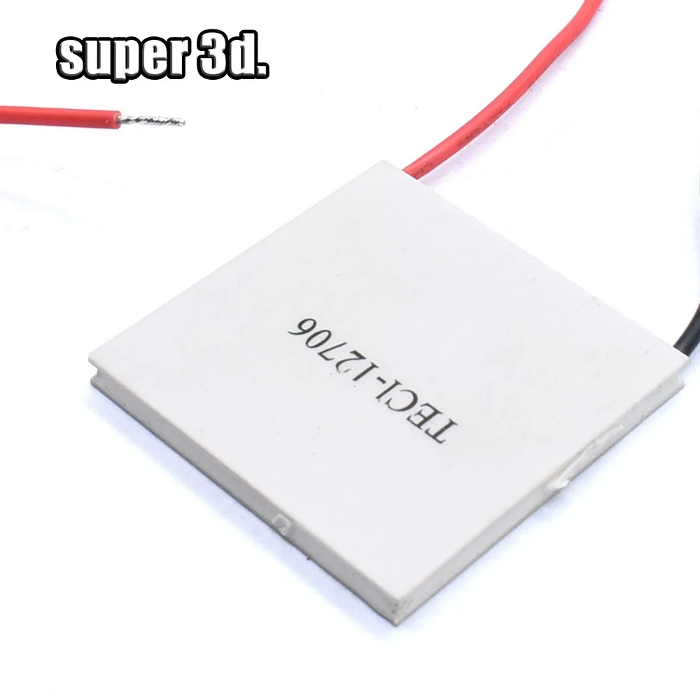 WANGYOUCAO for 3D Printer Parts TEC1-12706 Heatsink Thermoelectric Cooler Cooling 12V 6A 60W Peltier Elemente Plate Module 3D Printing Accessories WANGYOUCAO for 3D Printer Parts TEC1-12706 Heatsink Thermoelectric Cooler Cooling 12V 6A 60W Peltier Elemente Plate Module 3D Printing Accessories