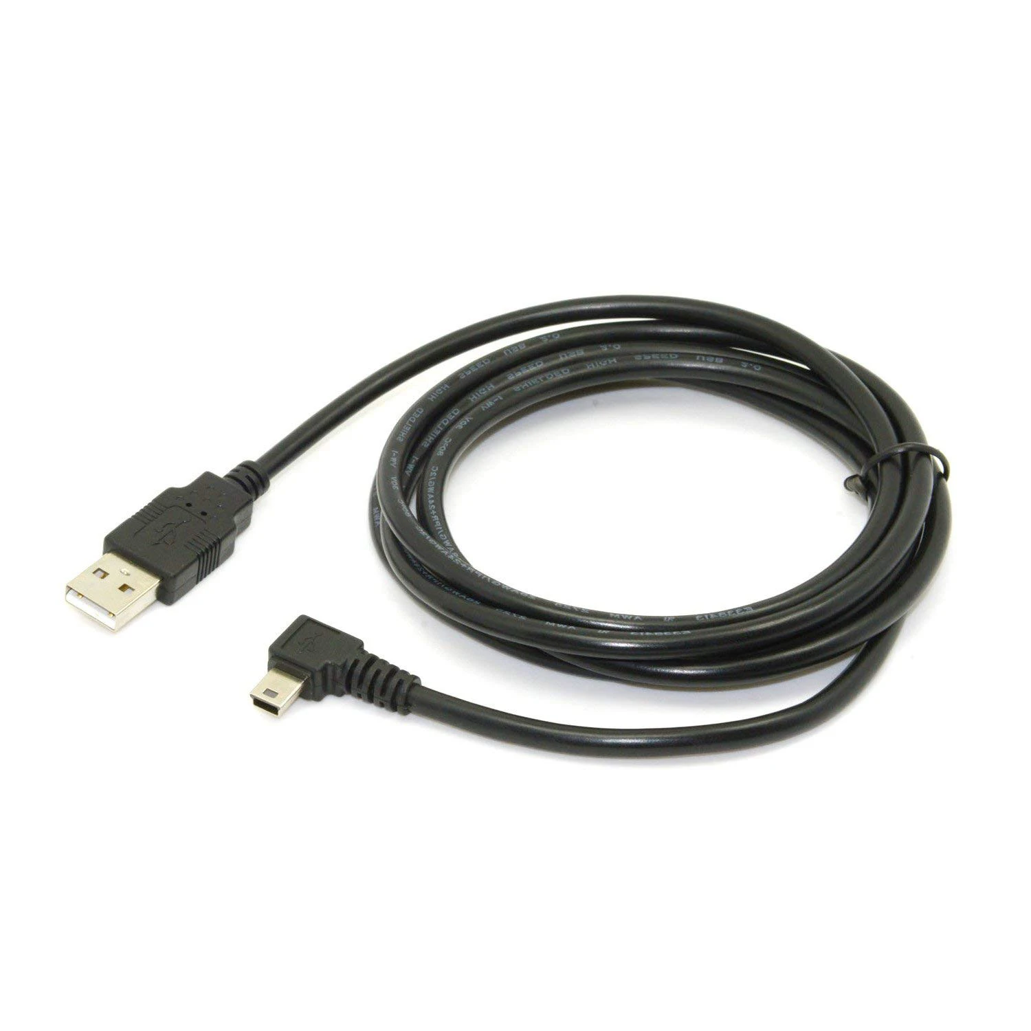 1,8 м мини-usb B Тип 5pin мужской 90 градусов левый угловой к USB 2,0 Мужской кабель для передачи данных черный цвет - Цвет: Black