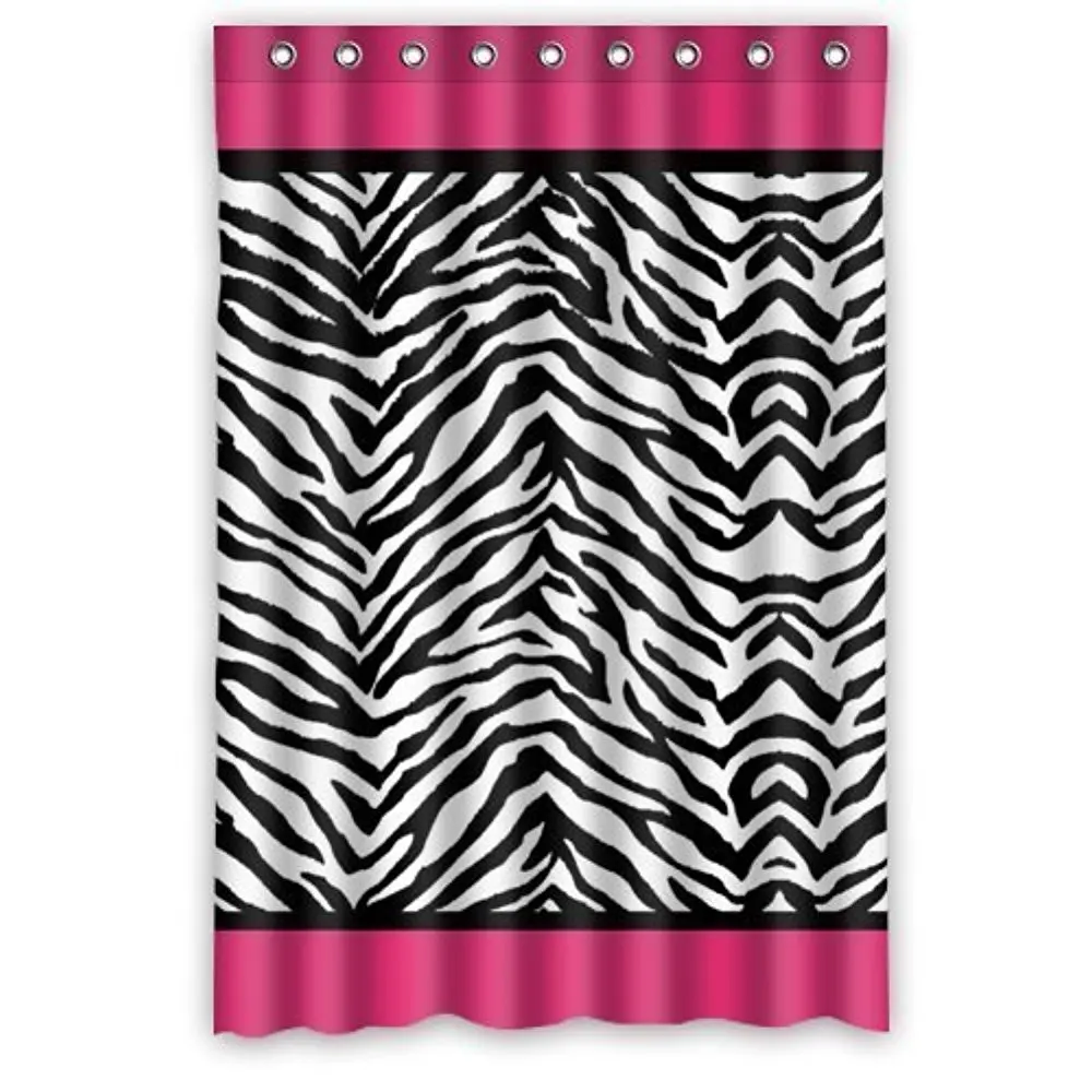 Pink Zebra Print Stripes Lines Design Bathroom Shower Curtain Pink Zebra Print Stripes Lines Design Bathroom Shower Curtain Rings Included Best Visual Enjoyment For You In Curtains From Home Garden On