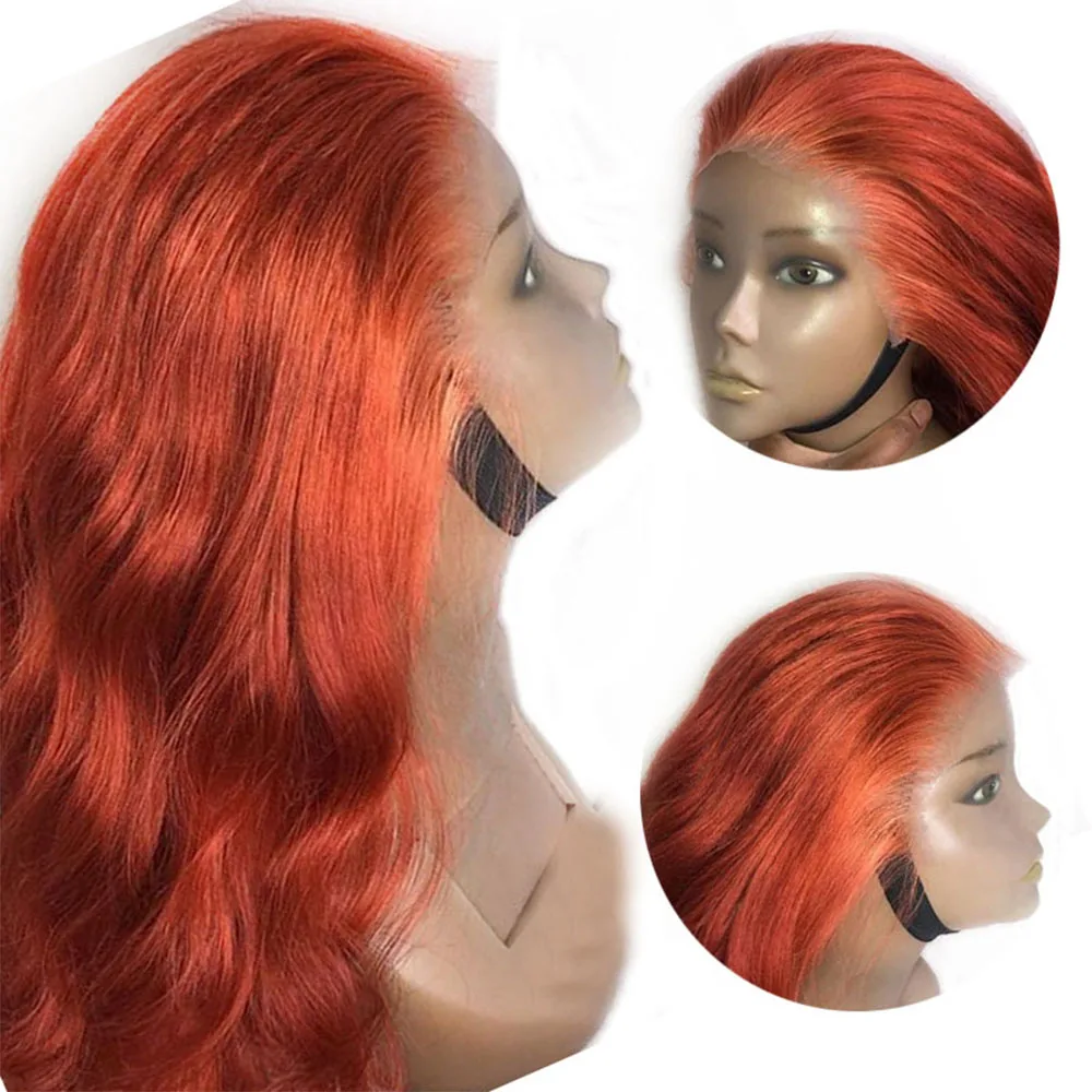 

Eversilky 360 Lace Frontal Human Hair Wigs Orange Color Body Wave Lace Wigs With Baby Hair Pre Plucked Brazilian Remy Hair Wig