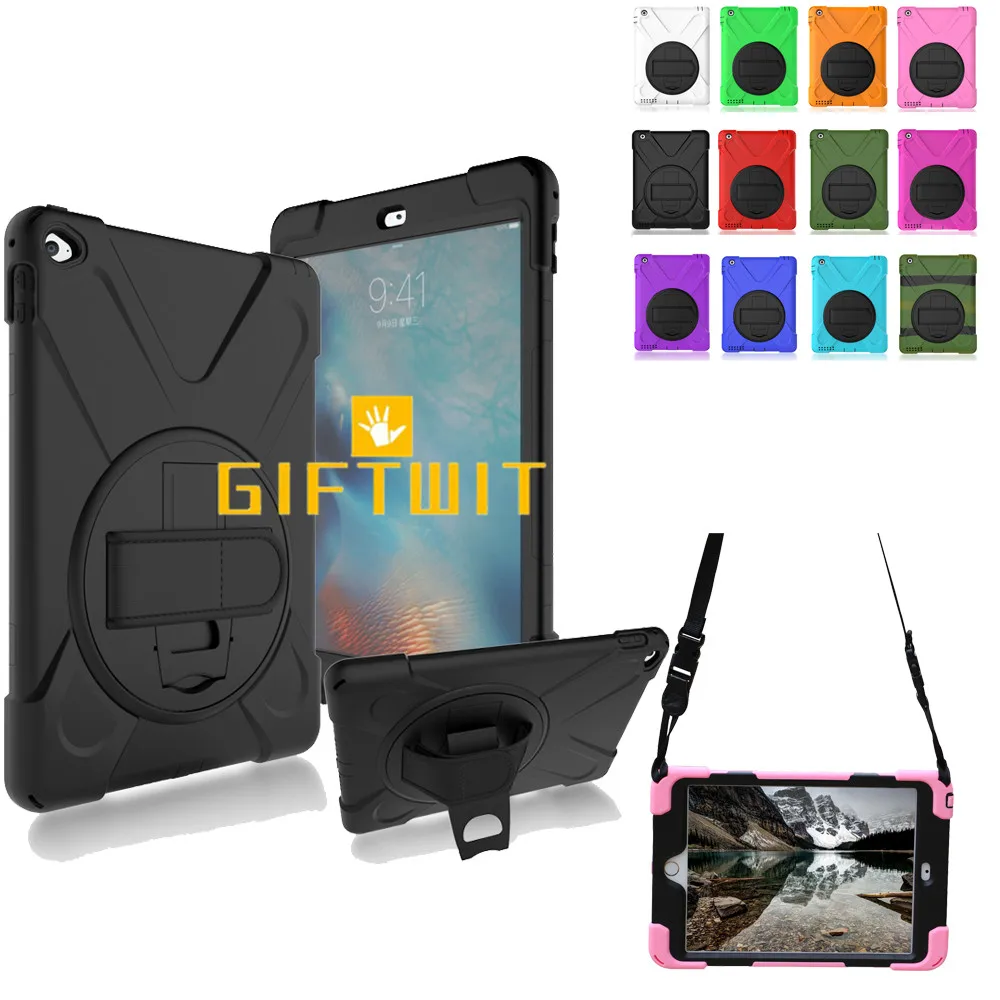 

Case For iPad Mini 1/2/3, Kids Safe Armor Kickstand Tablet Cover Shockproof Heavy Duty Shell Hand / Shoulder Strap Car Use