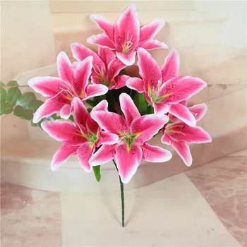 

Decorative Flowers Lily, perfume, lily, silk flower, wedding flower, home decoration, tiger, orchid, 7 heads.