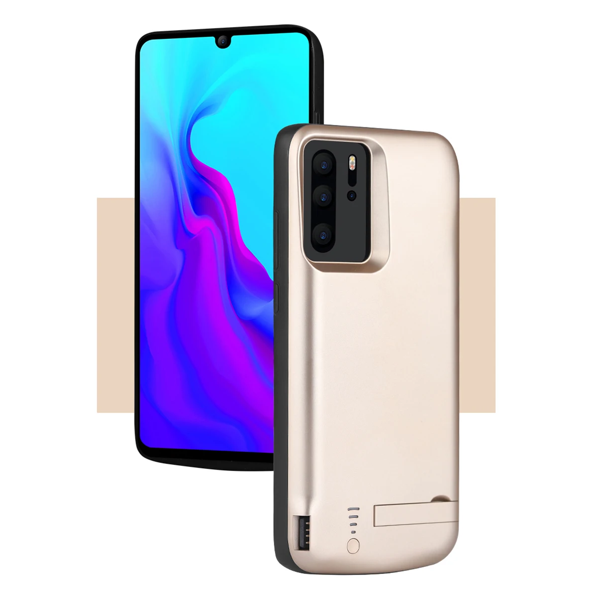 Золотой 5000 mAh для huawei P30 Pro Батарея случае Перезаряжаемые Расширенный Батарея устойчивость к царапинам Телефон протектор с кронштейном Fundas - Цвет: Золотой
