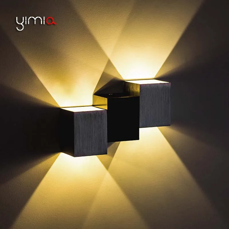 

YIMIA LED Wall Lamps Indoor Modern 3W 6W IP44 Outdoor Courtyard Aisle Balcony Bedroom Wall Lights Hotel Project Aluminum Lamps