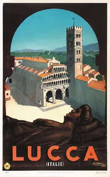 

Italy Tourism Travel Posters Lucca Classic Wall Sticker Canvas Paintings Decorative Vintage Poster Home Bar Decor Gift
