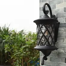 Американский кантри бар Открытый водонепроницаемый ресторан балкон ворота на даче коридора прохода огни открытый настенный светильник