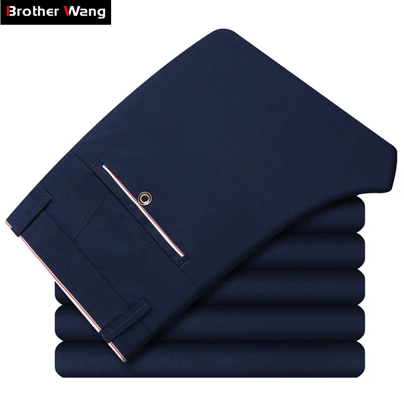 4 couleurs printemps été nouveaux pantalons décontractés 2019 nouvelle mode affaires mince couleur unie marque pantalon mâle gris ciel bleu marine