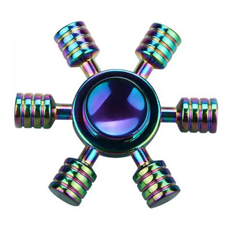 

Six arms in colorful Fidget Spinner EDC Hand Spinners Autism ADHD Kids Christmas Gifts Metal Finger Toys Spinners