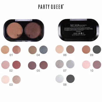 

10PCS/LOT Party Queen Satin Matte 2 Colors Eyeshadow Naked Pigment Makeup Shimmery Burgundy Earth Color Smokey Eye Shadow