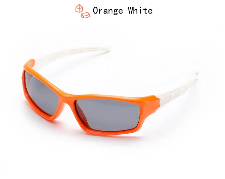 Ralferty Детские поляризованные солнцезащитные очки для мальчиков и девочек очки для Спорт на открытом воздухе гибкий TR90 рамки солнцезащитные очки UV400 ребенок очки для 801 - Цвет линз: Orange White