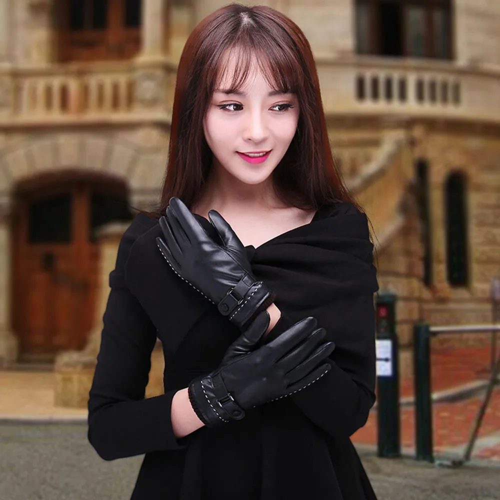 Модные женские зимние теплые перчатки 1 пара Luvas de inverno Luva motociclista кожаные Guantes Eldiven