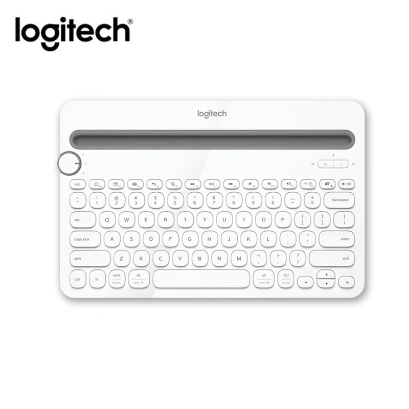 Оригинальная клавиатура logitech K480, Bluetooth, Мобильный планшет Mac, ноутбук, много устройств, тонкая мини Бесшумная клавиатура с ПК, ноутбук - Цвет: Белый