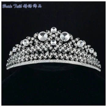 

Wedding Jewelry Hair Accessories Womens Jewelry Leaf Tiara Crown Headband Jewelry W/ Clear Rhinestone Crystals Free Shipping