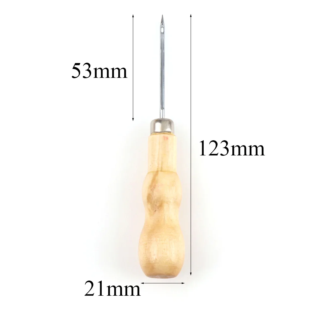 2 шт. Полезная кожаная деревянная ручка шило с отверстием крюк шило инструменты кожа ремесло шитье шило для ручной работы Ремонт Ремесло АКСЕССУАРЫ