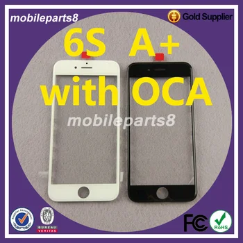 

100pcs DHL free shipping Glass with frame oca for iPhone 6S 4.7" Front Screen Outer Glass with frame and oca