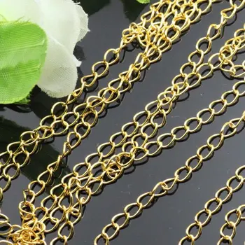 

Free shipping!!!! 100m/lot Copper material 3x5mm gold plated link chain fit necklace/bracelet