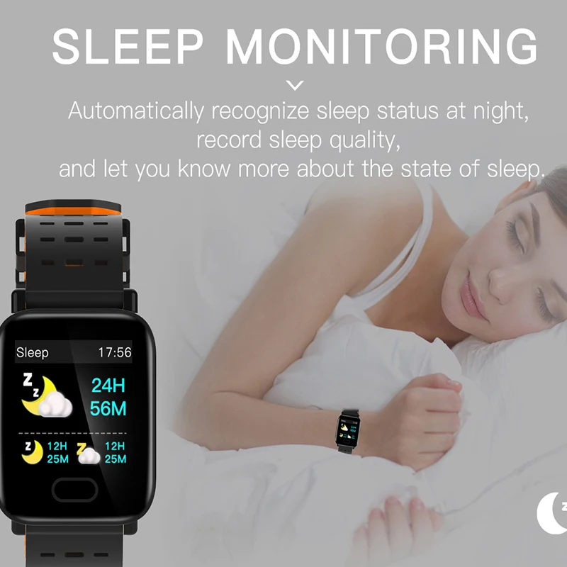 A6 Smartwatch IP67 Waterproof Wearable Device Bluetooth Pedometer Heart Rate Monitor Color Display Smart Watch For Android/IOS