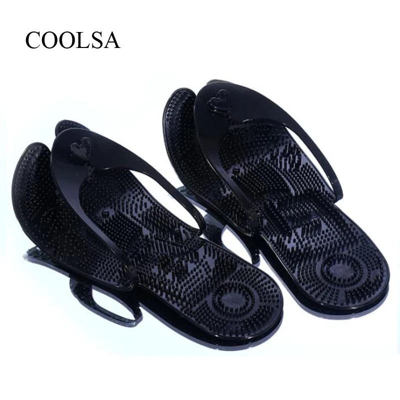 Мужские Нескользящие пляжные шлепанцы COOLSA однотонные дорожные тапки для душа