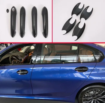 

For BMW 3 Series G20 2019 2020 Carbon fiber style Trim Chromium Styling Door Handles Bowl Cover Stickers Exterior Decoration